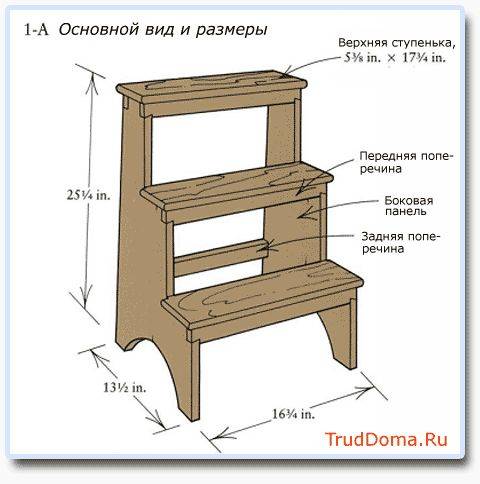 Как изготовить лестницу или стул-стремянку своими руками из дерева — чертежи, схема, фото